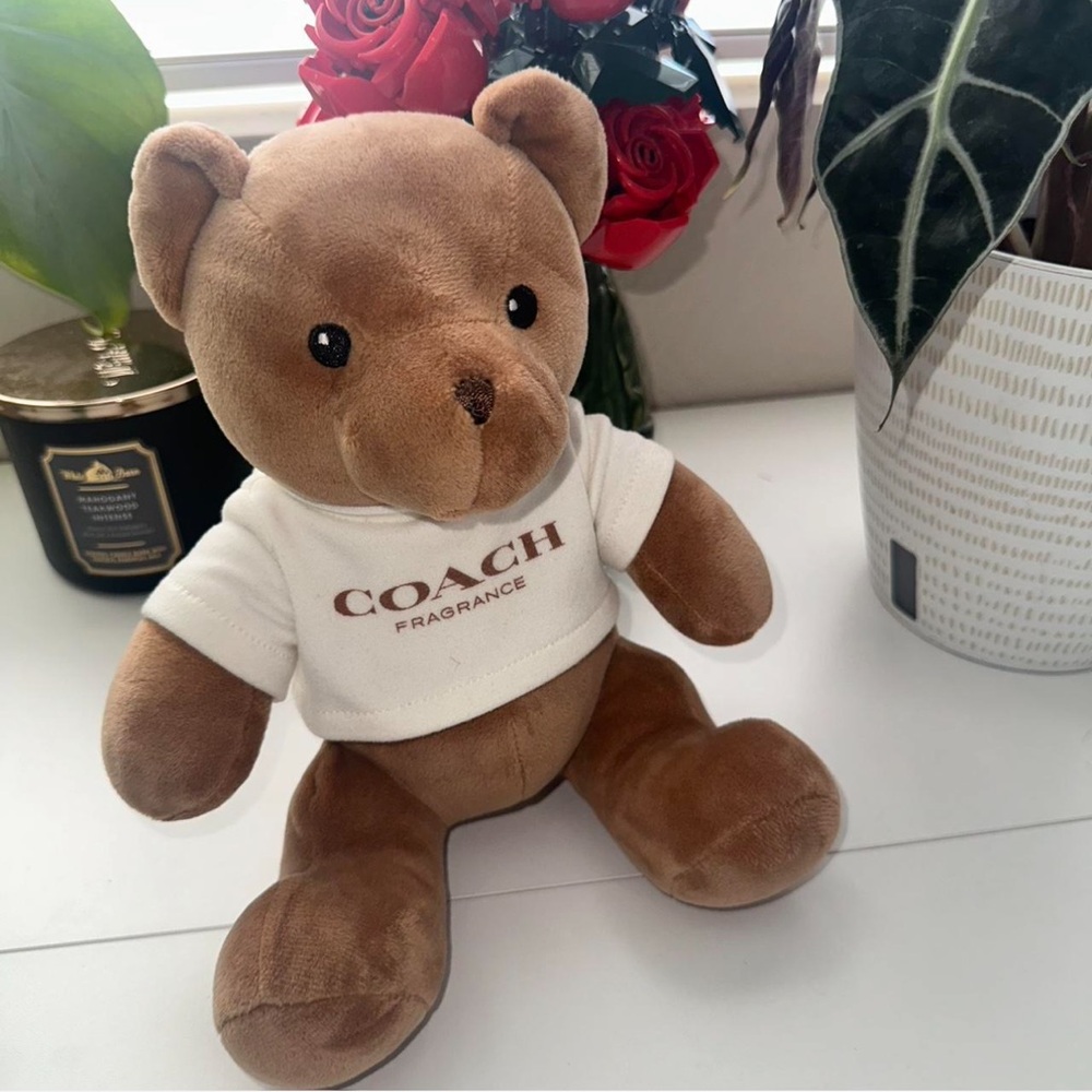 Coach Fragrance Brown Teddy Bear with White Shirt